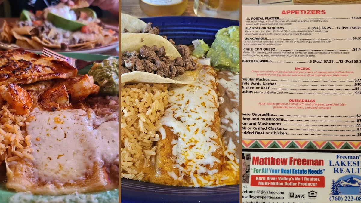 Plates of Mexican food on a table
