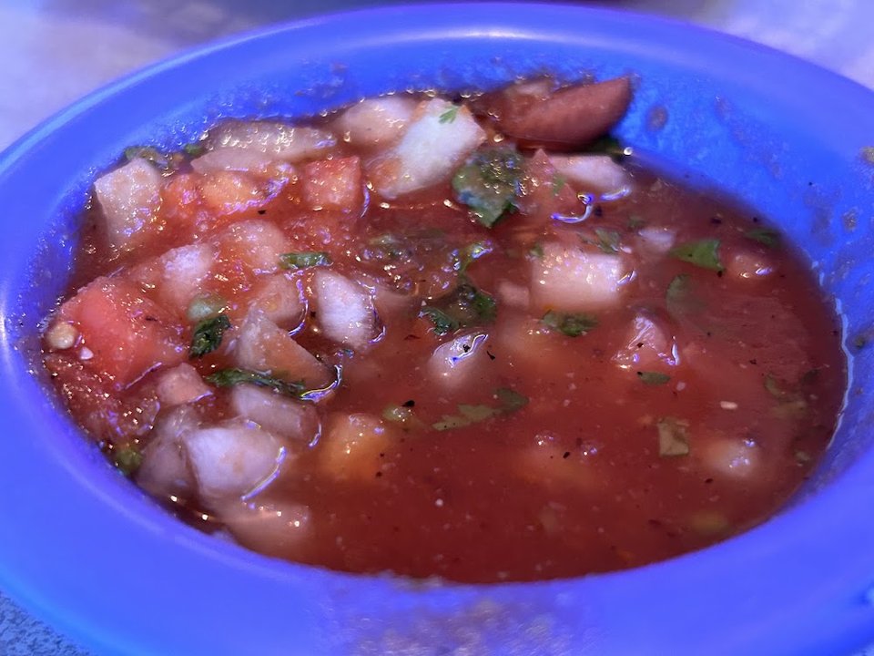Menu page with Mexican dishes listed